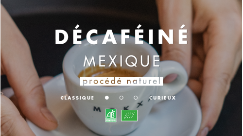Café de spécialité décaféiné par procédé naturel à l'eau. Origine Mexique