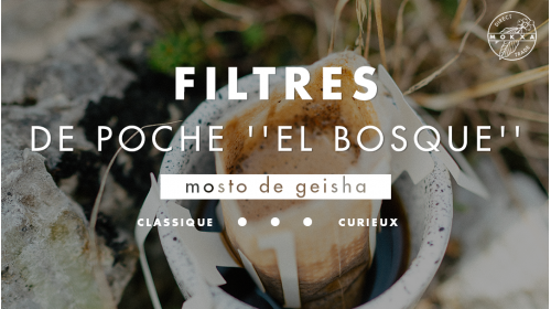 Filtre de poche pour un café nomade. Origine Colombie, mosto de geisha.