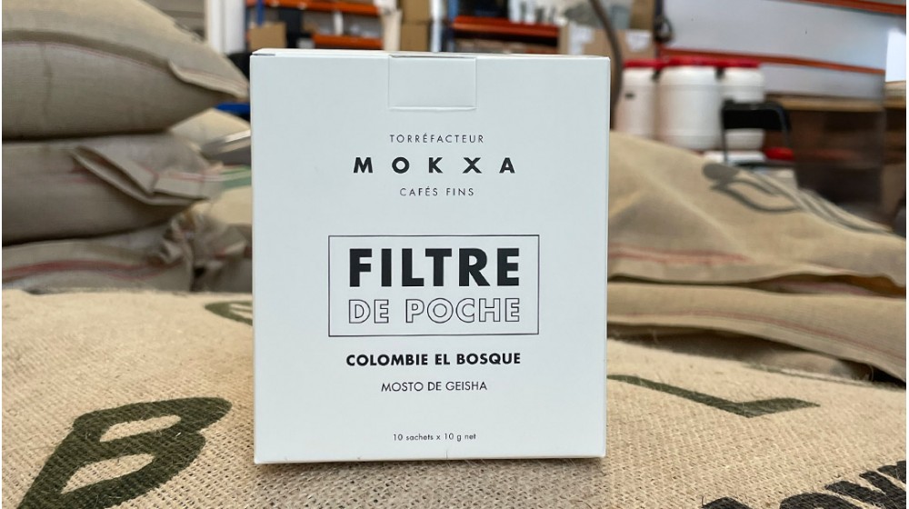 Filtre de poche pour un café nomade. Origine Colombie, mosto de geisha.